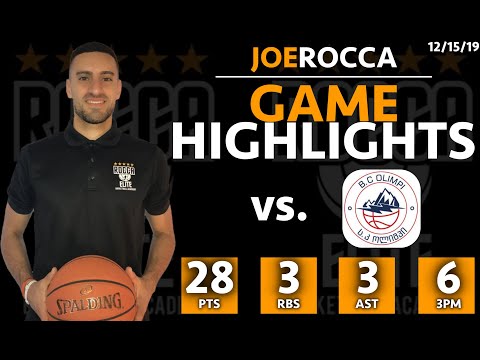 Joe Rocca [#32 Navy Blue] - Game vs. BC Olimpi Highlights - 28pts, 3rbs, 3ast, 63PM