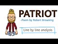 Patriot By Robert Browning In Hindi Line By Line Explanation And Analysis