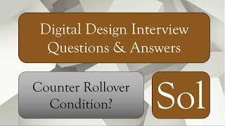 Solution: Address Counter rollover condition