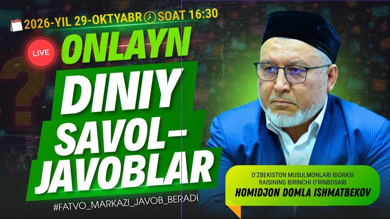 ONLAYN DINIY SAVOL-JAVOBLAR 59-SON 29.10.2026