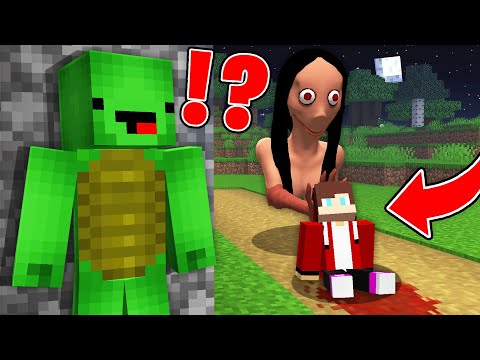 JJ and Mikey Got TRAPPED by MOMO in Minecraft Maizen!