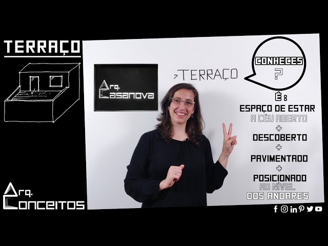 TERRAÇO: espaço de estar a céu aberto ao nível dos andares ou cobertura, para desfrutar do ar livre