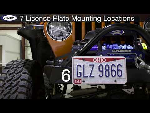 Kentrol D Ring Shackle Mounted License Plate Bracket for Jeeps