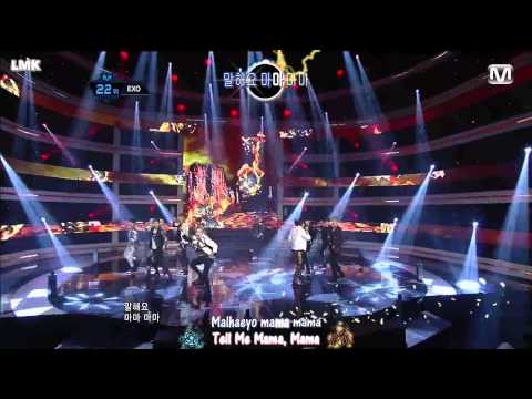 120524 EXO - MAMA [Eng-Han-Rom-Chinese-Pinyin]