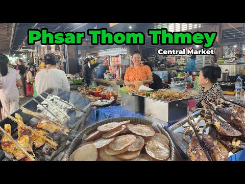 Street Food Heaven at Phsar Thom Thmey – Taste of Cambodia’s Best Local Snacks! Central Market