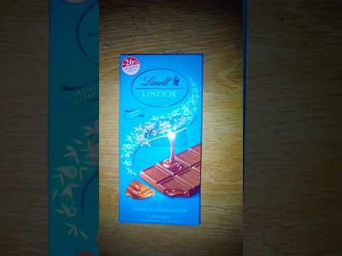 Lindt Lindor Milk Chocolate Salted Caramel Bar #shorts #chocolate #food #viral