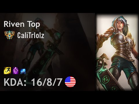 Riven Top vs Yasuo - CaliTrlolz - NA Challenger Patch 6.17