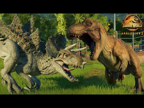 Ultimasaurus VS Tyrannosaurus Rex, Spinosaurus Dinosaurs Fight - Jurassic World Evolution 2