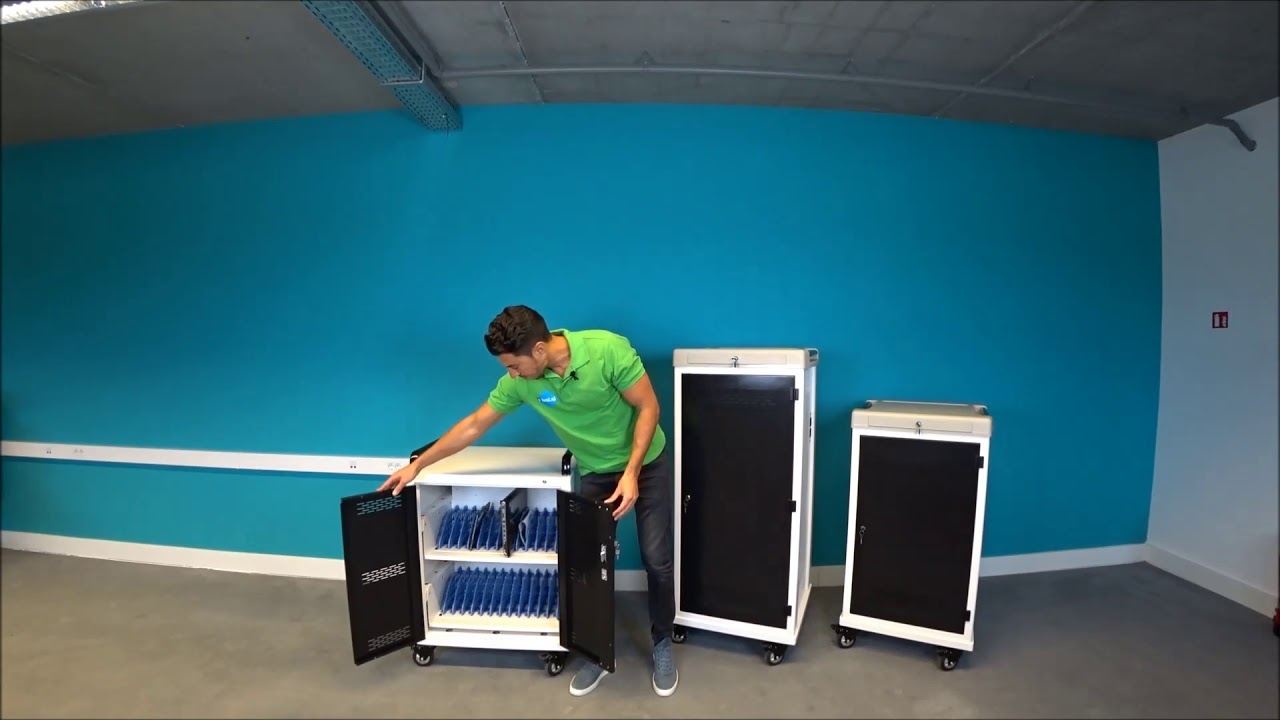Safecart 24 PRO+ KOMPAKT - SWISS-Edition - Kleiner Laptopladewagen mit viel Kapazität & Typ-13