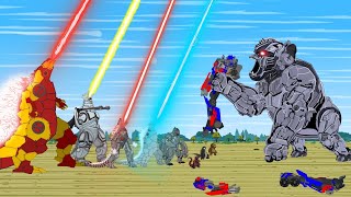 TEAM Godzilla vs (OPTIMUS PRIME - KONG) Transformers: Rise of the Beasts | Godzilla Cartoon Version
