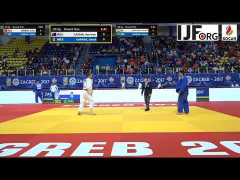 u90 CASSAR Harrison, AUS MENS, 2017 ZAGREB JUNIOR WORLD JUDO CHAMPIONSHIPS, R64