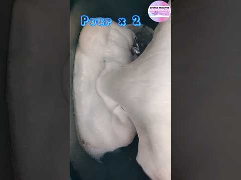 ASMR Recycled rinse water & thick suds pour🤍🫧 #shorts #asmrsponge #pour #spongerinsing