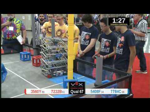 2015 VRC Tech Q67 - 3560Y 7232B vs 5408F 7784C - 55 to 87 - VEX Worlds 2015 - Technology Division