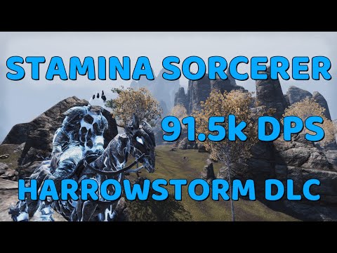 ESO - Stamina Sorcerer PvE Guide - 91.5k DPS - EZ Rotation - Greymoor Info In Description!