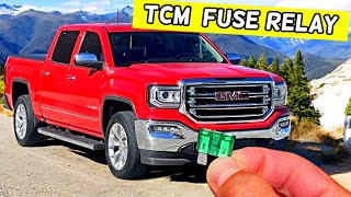 GMC SIERRA TCM TRANSMISSION CONTROL MODULE FUSE RELAY LOCATION REPLACEMENT 2014 2015 2016 2017 2018