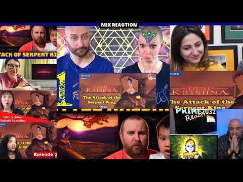 Little krishna episode1 attack of serpent king | Mix Reaction by foreigners #littlekrishna #reaction