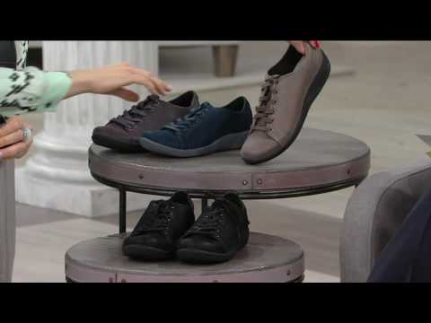 Clarks Cloud Stepper Lace-up Sneakers - Sillian Glory on QVC