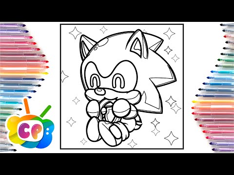 Sonic Kawaii coloring / How to draw Sonic the hedgehog / Sonic colouring