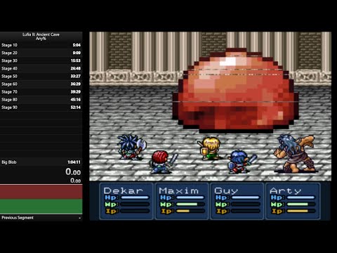Lufia II Ancient Cave any% speedrun - 1:04:11
