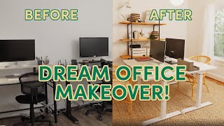 Turning a Boring Home Office Into A DREAM Workspace! | Finishing Touches