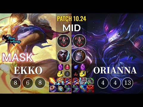 RNW Mask Ekko vs Orianna Mid - KR Patch 10.24