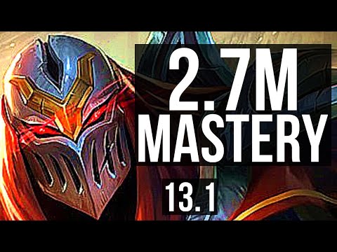 ZED vs RENEKTON (MID) | 2.7M mastery, 5/1/8, 1600+ games | KR Grandmaster | 13.1