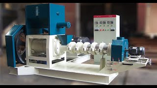 fish feed making machine.making floating fish feed pellets on water