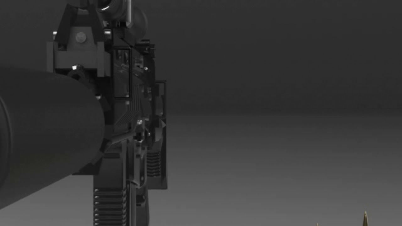 SCAR18 - H/W IRONSIGHTN DOWN  (American scar18 f/N gun)  3D maya modelling and rendering in keyshot