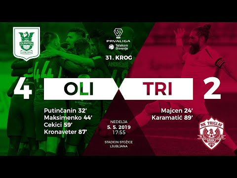 31.krog: Olimpija - Triglav 4:2 ; Prva liga Telekom Slovenije 2018/2019