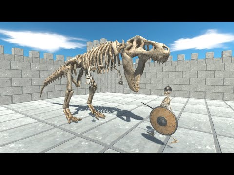 Skeleton T-REX in Ancient Castle vs ALL UNITS Animal Revolt Battle Simulator