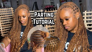 DETAILED Parting Tutorial | Small Knotless Braids | PERFECT PARTS