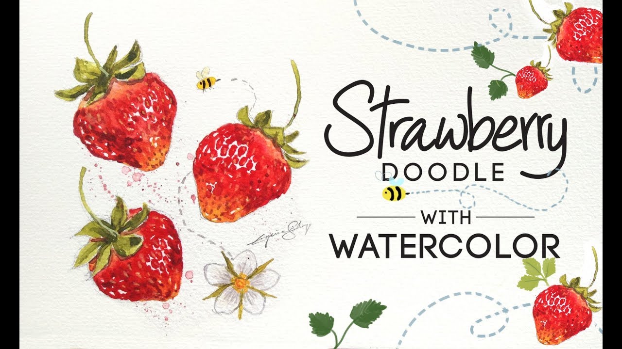 Watercolor Tutorial: Strawberry Doodle // New Skillshare Class