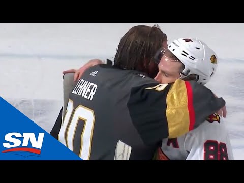 Vegas Golden Knights And Chicago Blackhawks Shake Hands After Tough Series