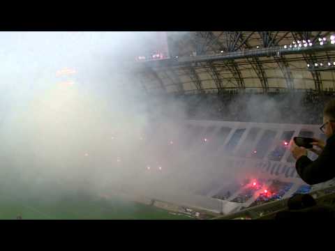 Oprawa "Konsekwencje nie są złe, gdy czyny są odważne" Lech - Wisła (07.06.2015)