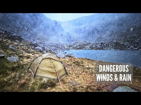 Solo Camping in the Mountain with Dangerous Rain & Winds | Hilleberg Soulo in Storm Conditions