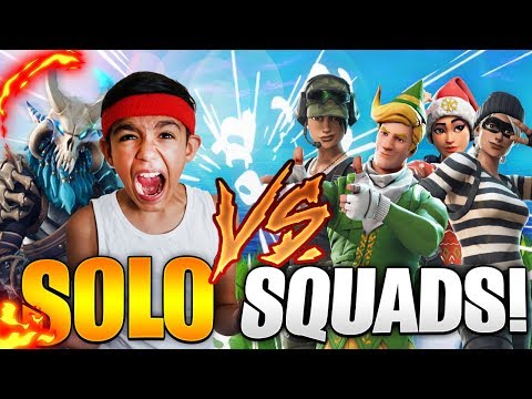 My 10 Year Old Little Brother Plays Solo Squads In Fortnite! RAGE!