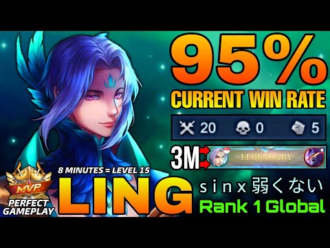 3 Minutes = LEGENDARY!! Ling 95% Current Win Rate! - Top 1 Global Ling by s i n x 弱くない - MLBB