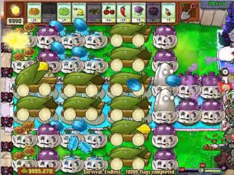 Plants vs Zombies Survival Endless 10000 plus flags - by Hardinero