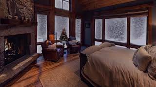 Relaxing Sounds   RELAXING ATMOSPHERE   WINTER WONDERLAND   Beautiful Snow with Fireplace Crackling