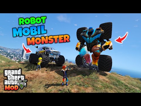 GTA 5 MOD BOBOIBOY KUASA FROST FIRE KAGET MOBIL MONSTER BERUBAH JADI ROBOT