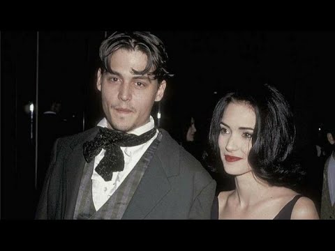 Johnny depp and Winona ryder attend the 1991 golden globe awards RARE FOOTAGE