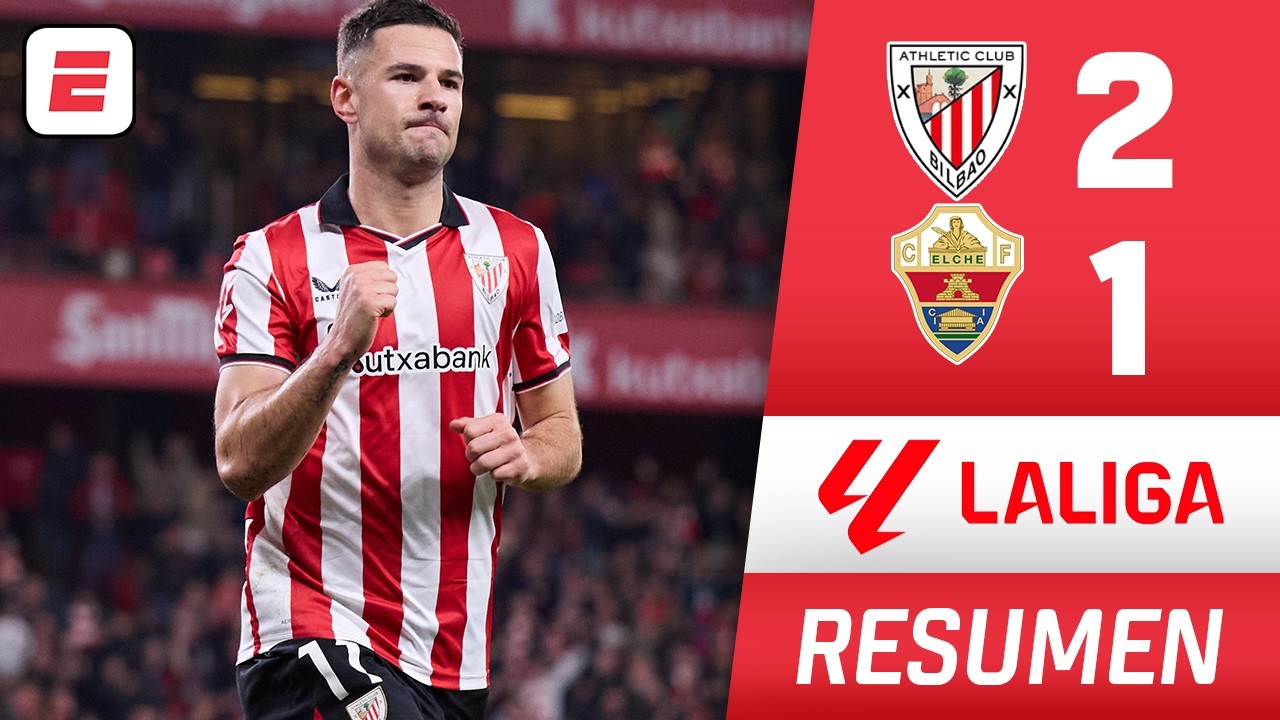 ATHLETIC CLUB  venció 2-1 al ELCHE con DOBLETE de Guruzeta | Resumen | La Liga
