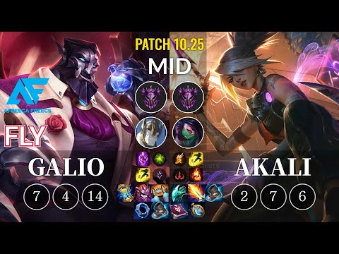 AF Fly Galio vs Akali Mid - KR Patch 10.25