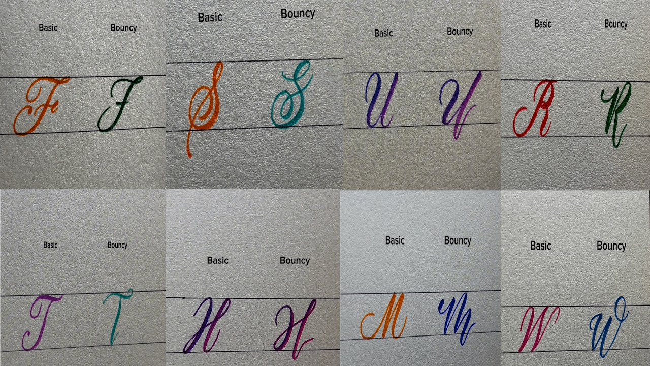 A-Z (Uppercase) Basic & Bouncy Calligraphy Tutorial