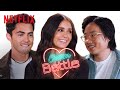 Love Hard Cast Try Pick Up Lines On Each Other Charm Battle Netflix