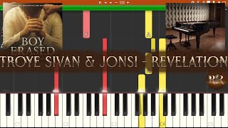 Troye Sivan &amp; Jonsi - Revelation (Boy Erased OST, Piano Accompaniment Tutorial Synthesia)