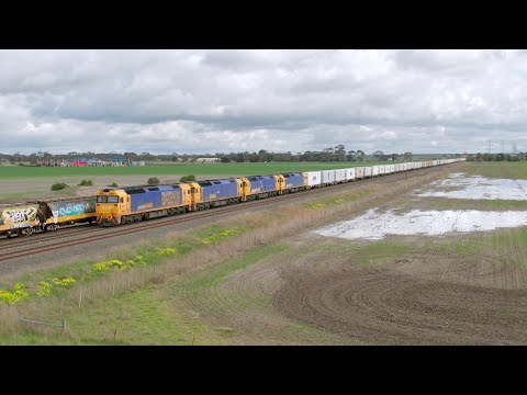 G519 G540 G527 G525 With 7902V Mildura Container Train At Gheringhap (8/8/2025) - PoathTV Railways
