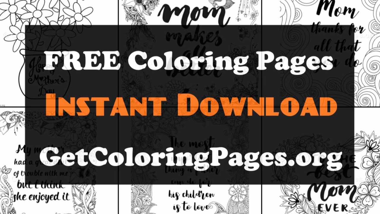 Mothers day coloring pages printables
