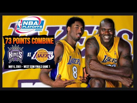 Shaquille O'Neal 44pts 21reb 7blk & Kobe Bryant 29pts - 2001 Playoffs WCSF Game 1 - Kings at Lakers