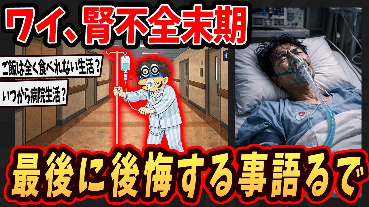 【2ch面白いスレ】ワイ、腎不全末期だけど最後に後悔する事語るで   【ゆっくり解説】